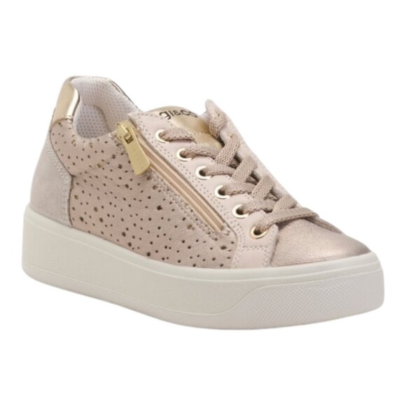 IGI&CO Made In Italy Leather Laced Up Sneakers size various Color:Rose Gold